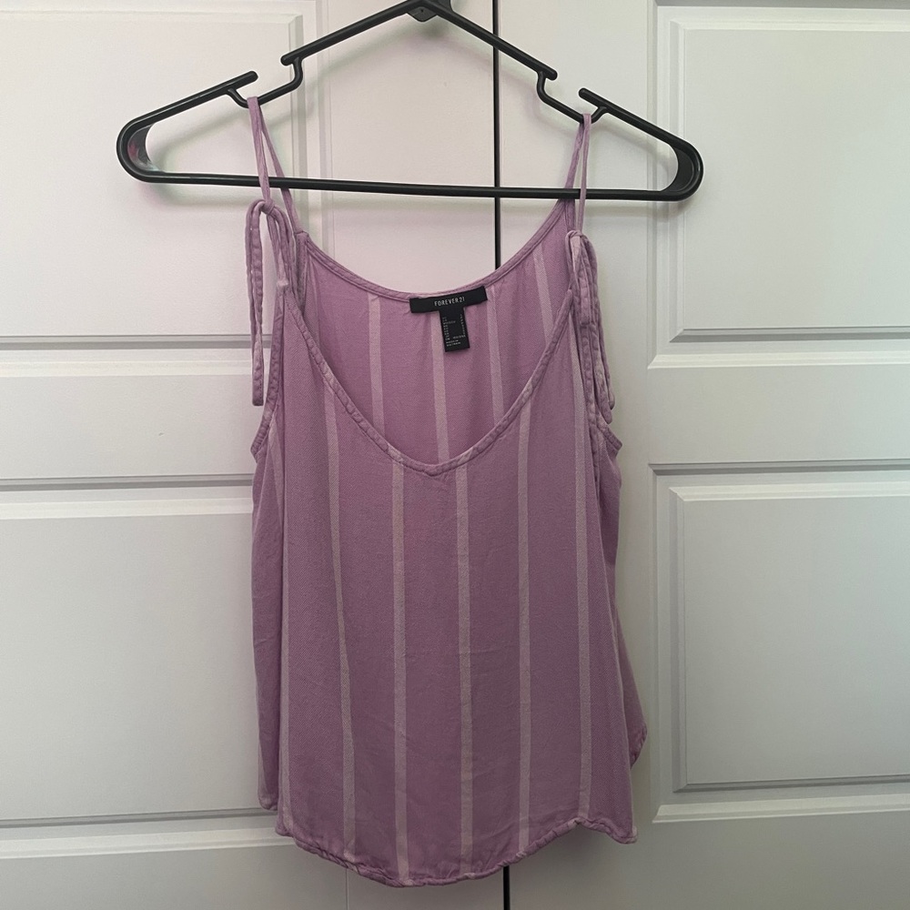 purple/white striped tank